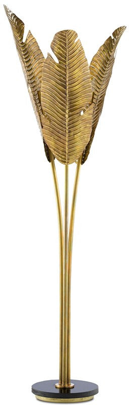 Tropical Large Brass Floor Lamp