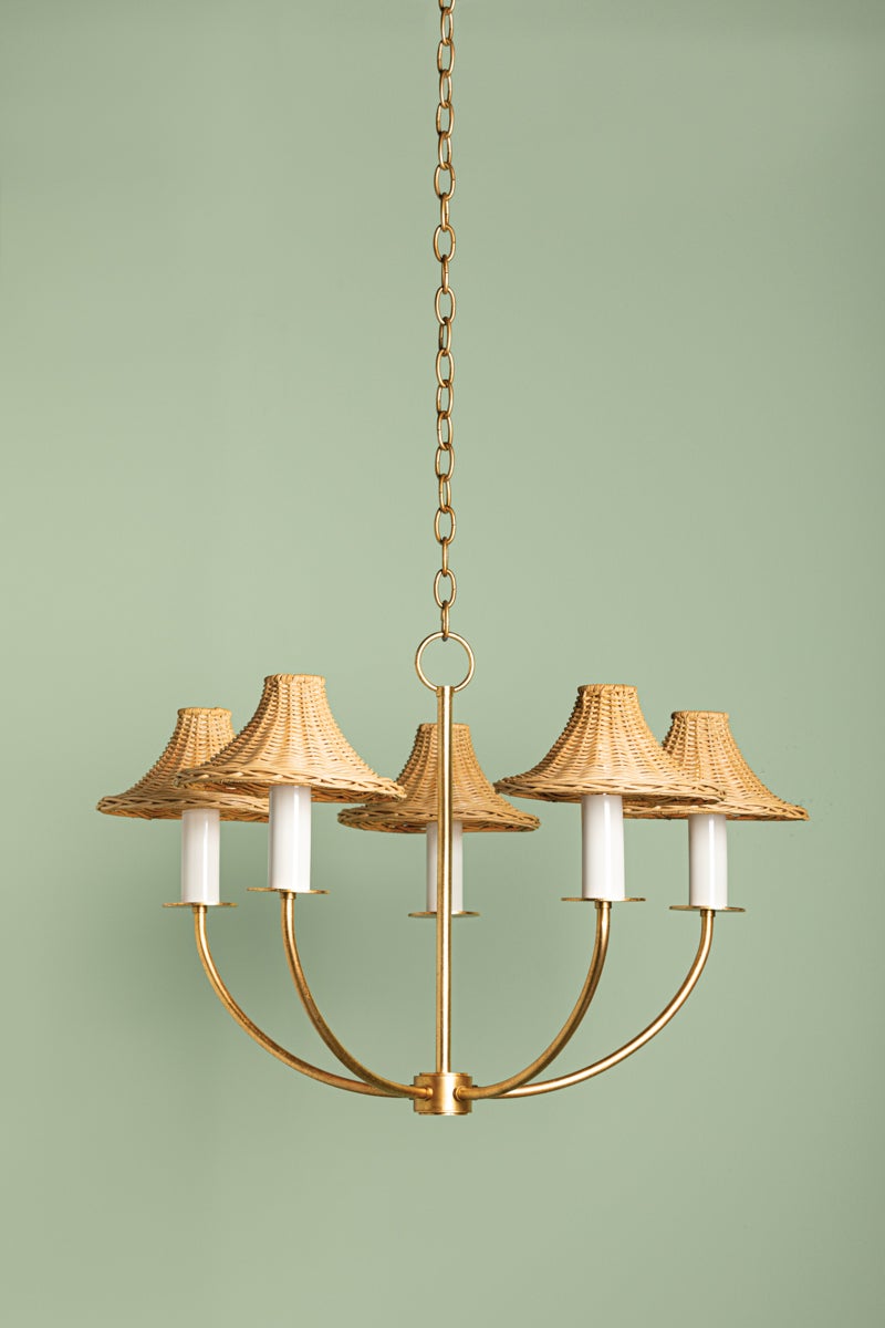 Mitzi Twila 5-Light Chandelier Vintage Gold Leaf