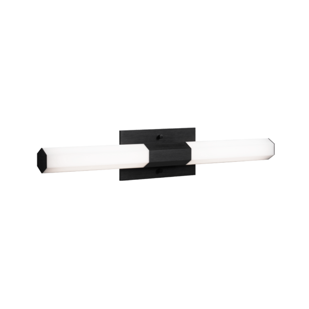 Rowan Bath Bar Vanity, 1-Light, LED, Black, Oxidized Black, 23.40"W, Matteo Lighting (W79623OB 305XN0U)