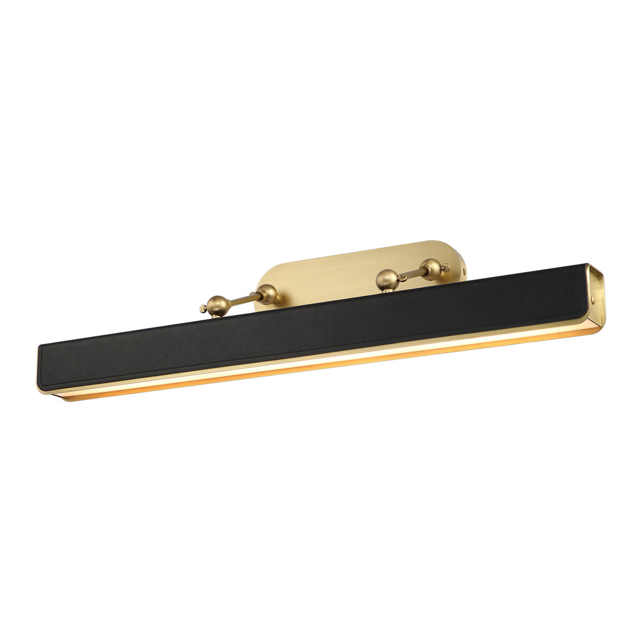 Alora Lighting Valise Picture Picture Light, 1-Light, LED, Vintage Brass, Tuxedo Leather, 31.5"W PL307931VBTL