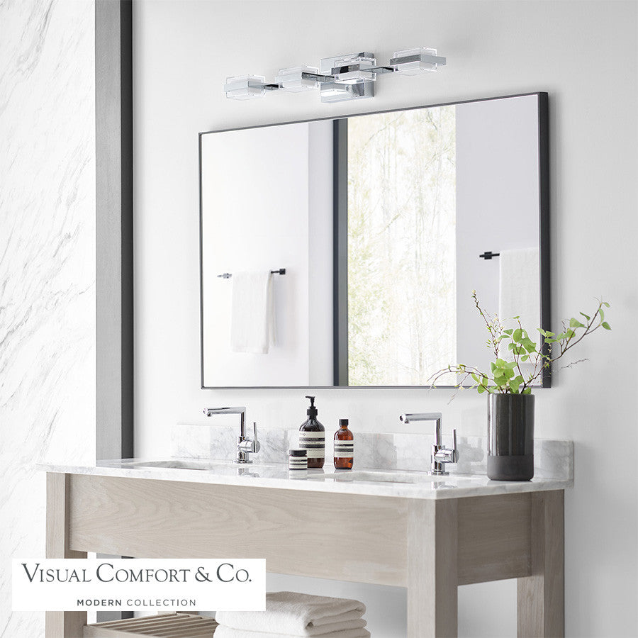 Visual Comfort Modern Kamden Bath Vanity Nickel, Satin Nickel