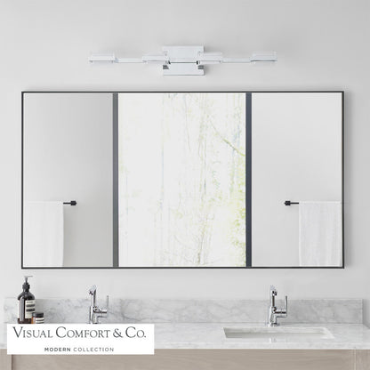 Visual Comfort Modern Kamden Bath Vanity Nickel, Satin Nickel