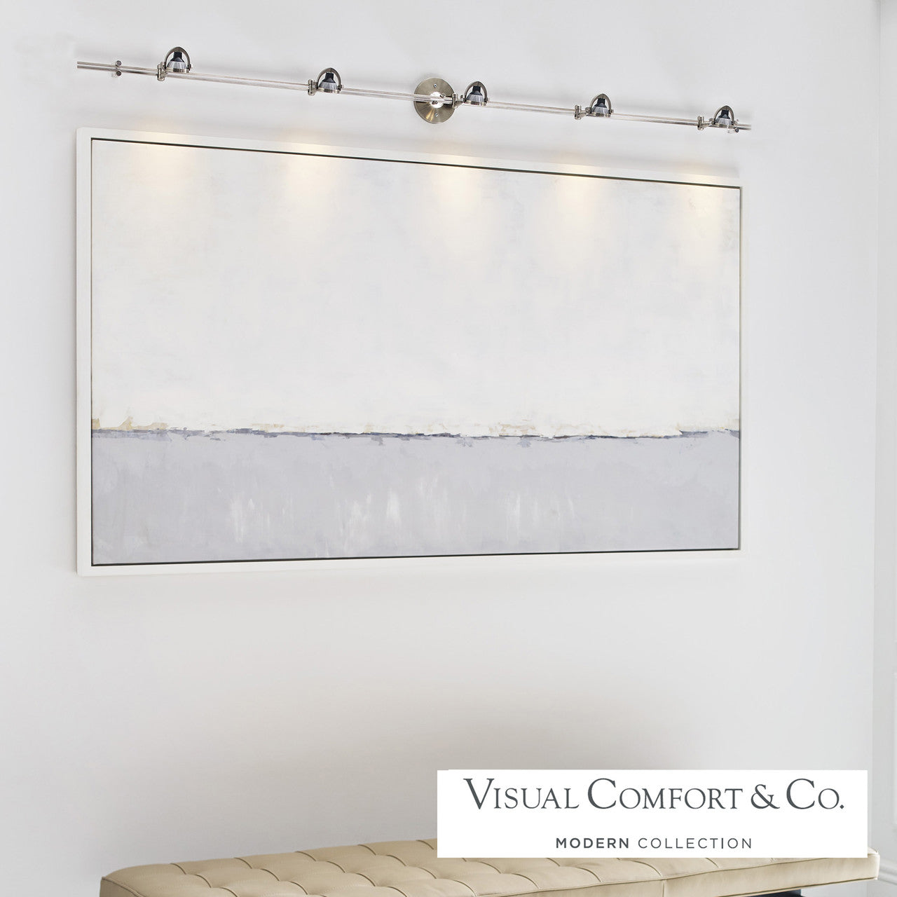 Visual Comfort Modern John Head Wall MonoRail Satin Nickel