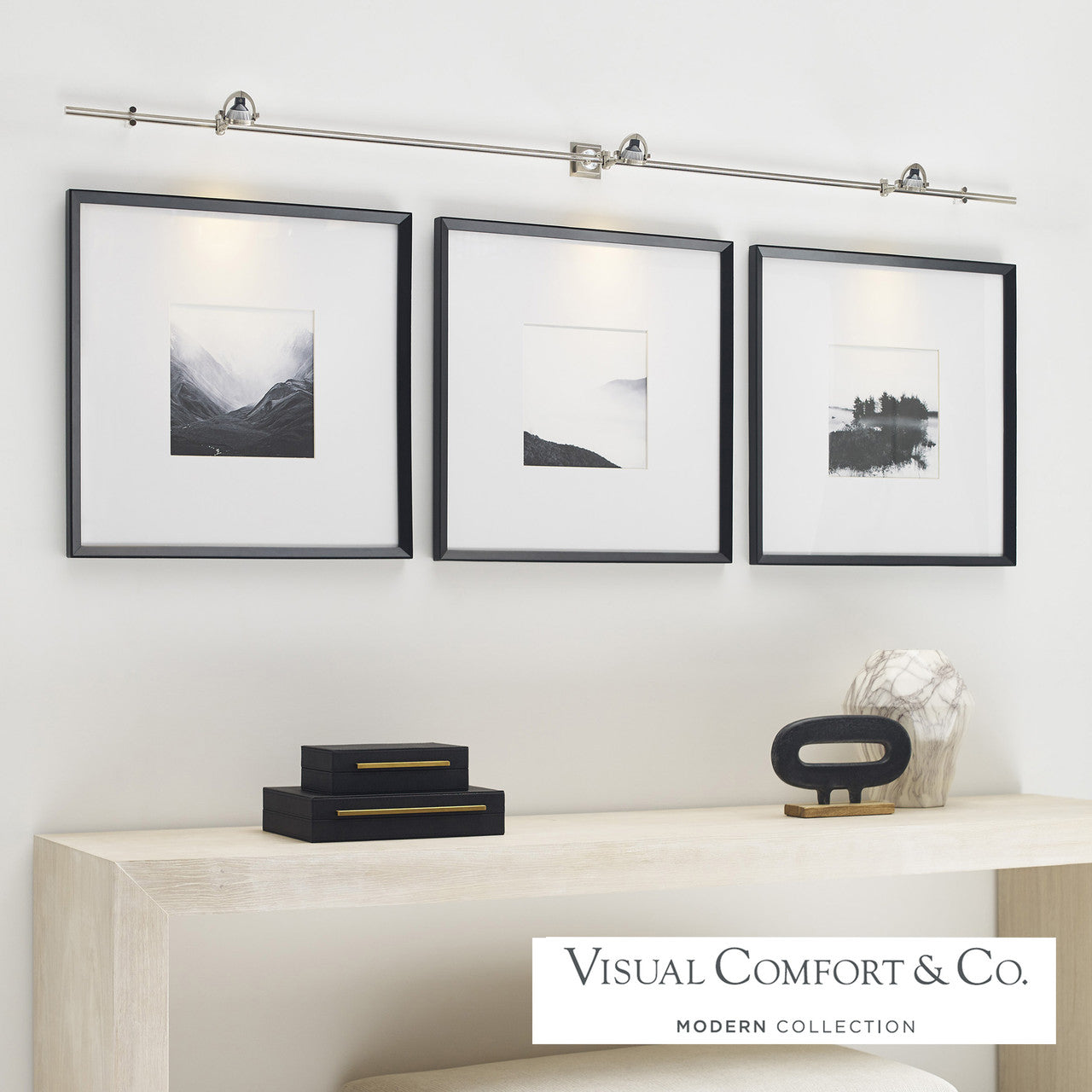 Visual Comfort Modern John Head MonoRail Satin Nickel