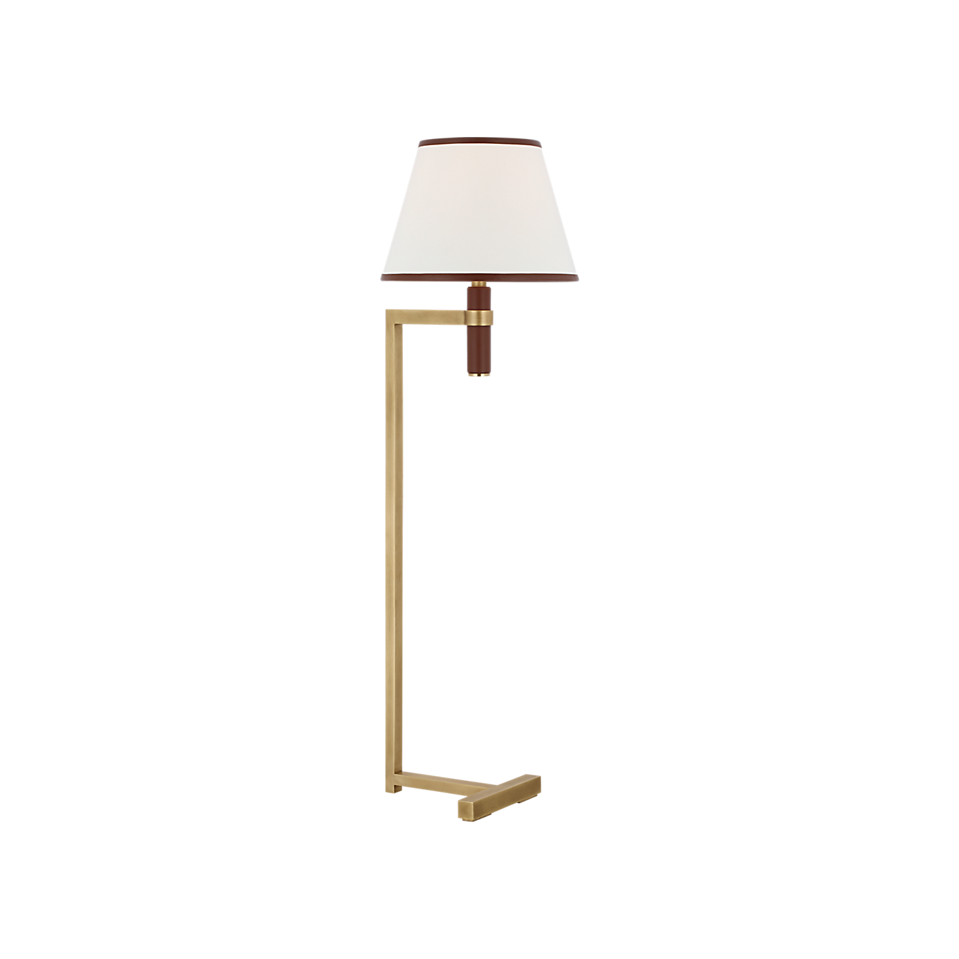 Ralph Lauren Hedger 55" Floor Lamp Natural Brass and Saddle Leather