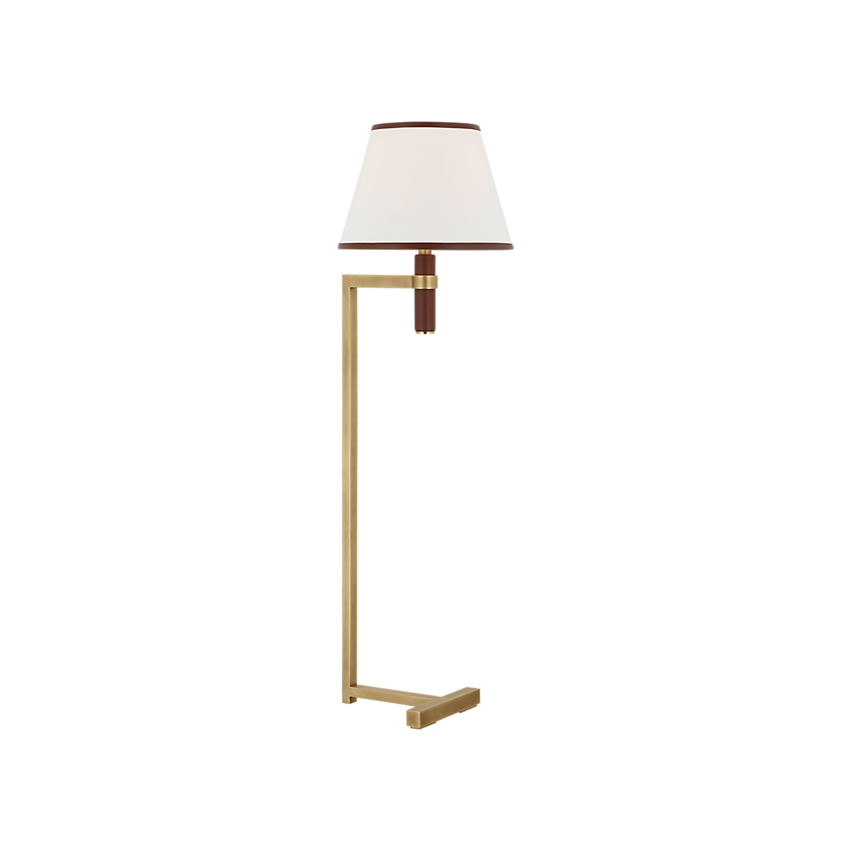 Ralph Lauren Hedger 55" Floor Lamp Natural Brass and Saddle Leather