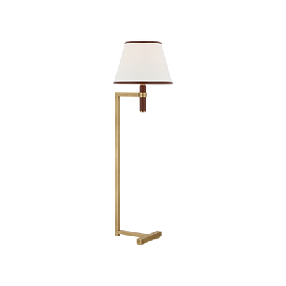 Ralph Lauren Hedger 55" Floor Lamp Natural Brass and Saddle Leather