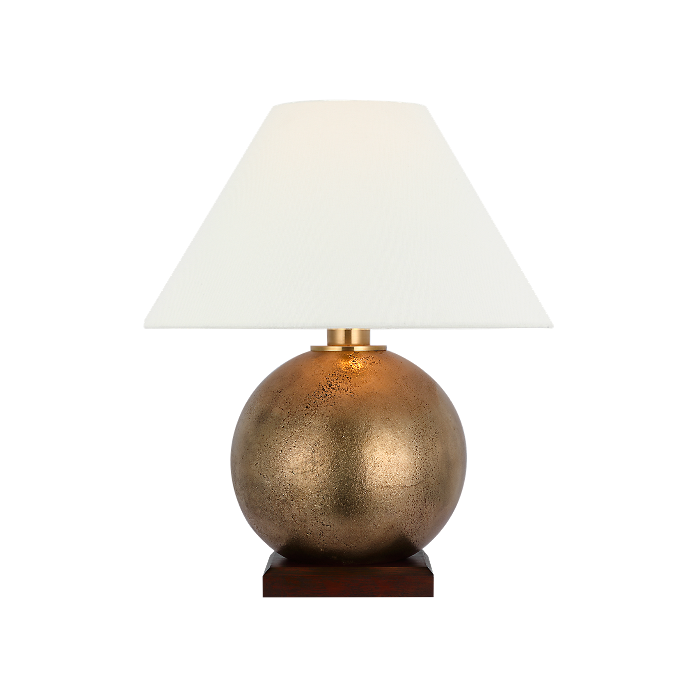 Ralph Lauren Hardwick 20" Table Lamp Museum Brass and Natural Rift Oak