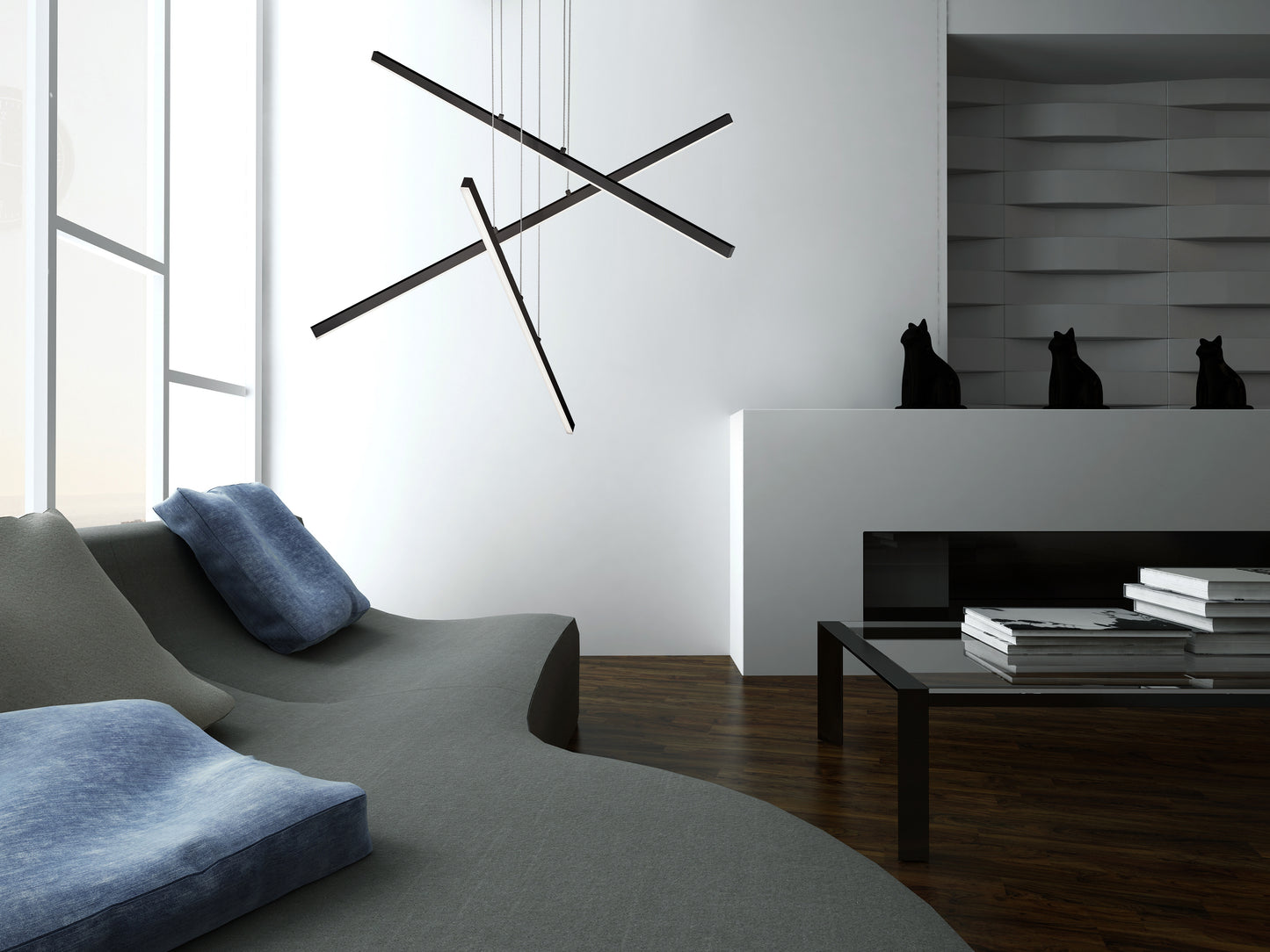 Kuzco Lighting Inc Vega 3 Head LED Multi Pendant Brushed Nickel