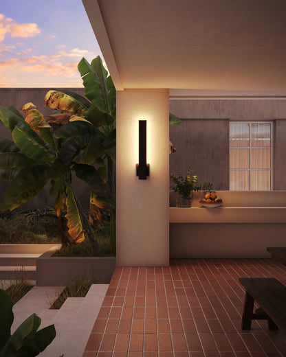 Kuzco Lighting Inc Vesta 24-in LED All-terior Wall Light Brushed Nickel