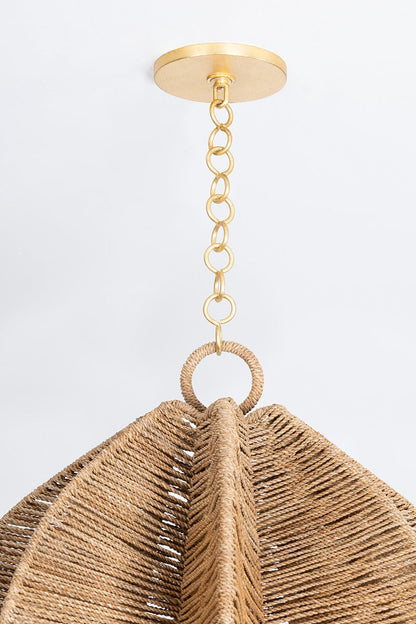 Troy Valatie Pendant Vintage Gold Leaf Detail 1