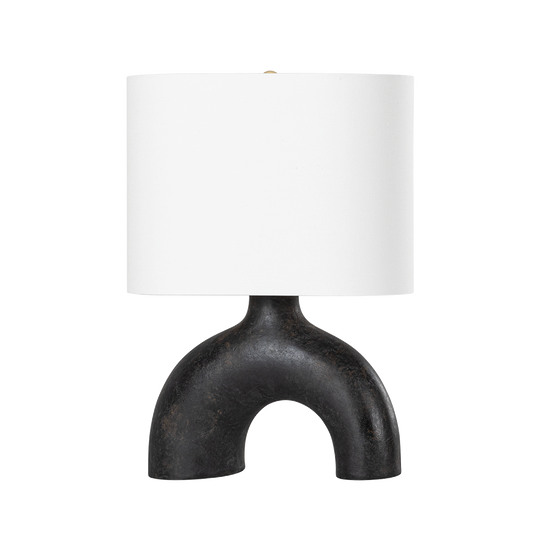 Hudson Valley Valhalla Table Lamp Aged Brass, Earth Charcoal Ceramic