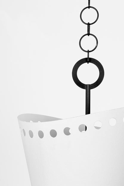 Troy Visalia Pendant Forged Iron / Gesso White Detail 1