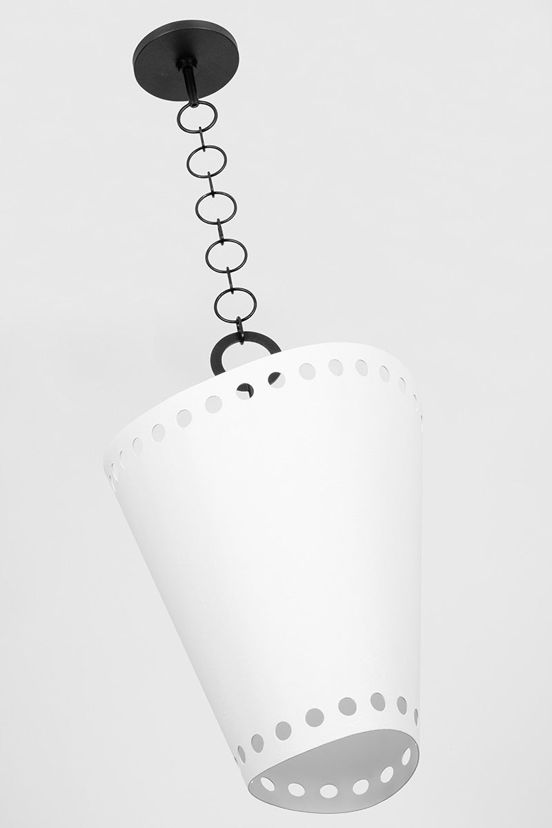 Troy Visalia Pendant Forged Iron / Gesso White Detail 3