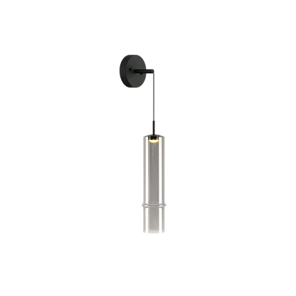 Matteo Lighting Bambu 16" LED Pendant in Matte Black + Smoked Glass (C30601MBSM) – alternate view