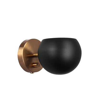 Matteo Lighting Orb 6" Wall Sconce in Matte Black + Aged Gold Brass (W31701MBAG) – alternate view