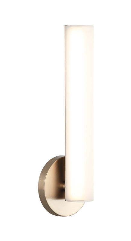 Matteo Lighting Axis 16" LED Bath Vanity Light in Champagne Gold + White Frosted Glass (W32216CGFR)
