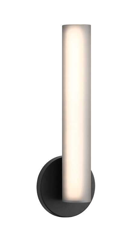 Matteo Lighting Axis 16" LED Bath Vanity Light in Matte Black + Smoke Frosted Glass (W32216MBSM)