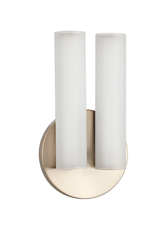 Matteo Lighting Axis 13" 2-Light LED Bath Vanity Light in Champagne Gold + White Frosted Glass (W32222CGFR) – alternate view