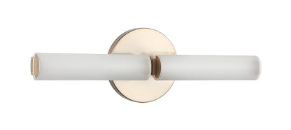 Matteo Lighting Axis 13" 2-Light LED Bath Vanity Light in Champagne Gold + White Frosted Glass (W32222CGFR) – alternate view