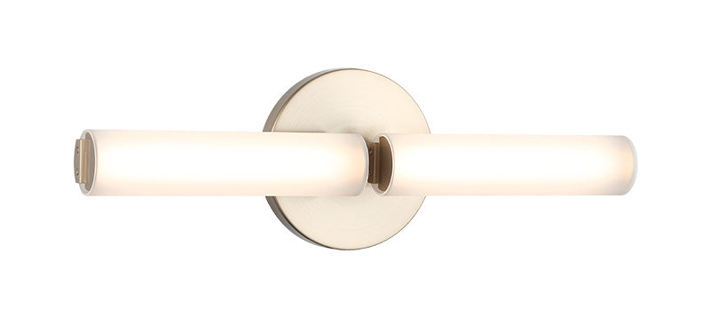 Matteo Lighting Axis 13" 2-Light LED Bath Vanity Light in Champagne Gold + White Frosted Glass (W32222CGFR) – alternate view