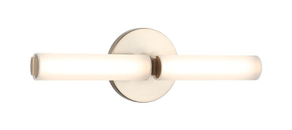 Matteo Lighting Axis 13" 2-Light LED Bath Vanity Light in Champagne Gold + White Frosted Glass (W32222CGFR) – alternate view