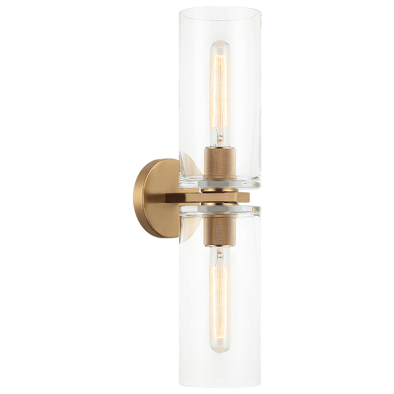 Matteo Lighting Lincoln 21" 2-Light Wall Sconce in Aged Gold Brass (W32512AG)