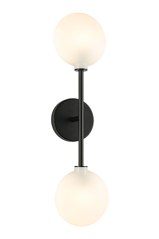 Matteo Lighting Peony 23" 2-Light Bath Vanity Light in Matte Black (W33712MB)