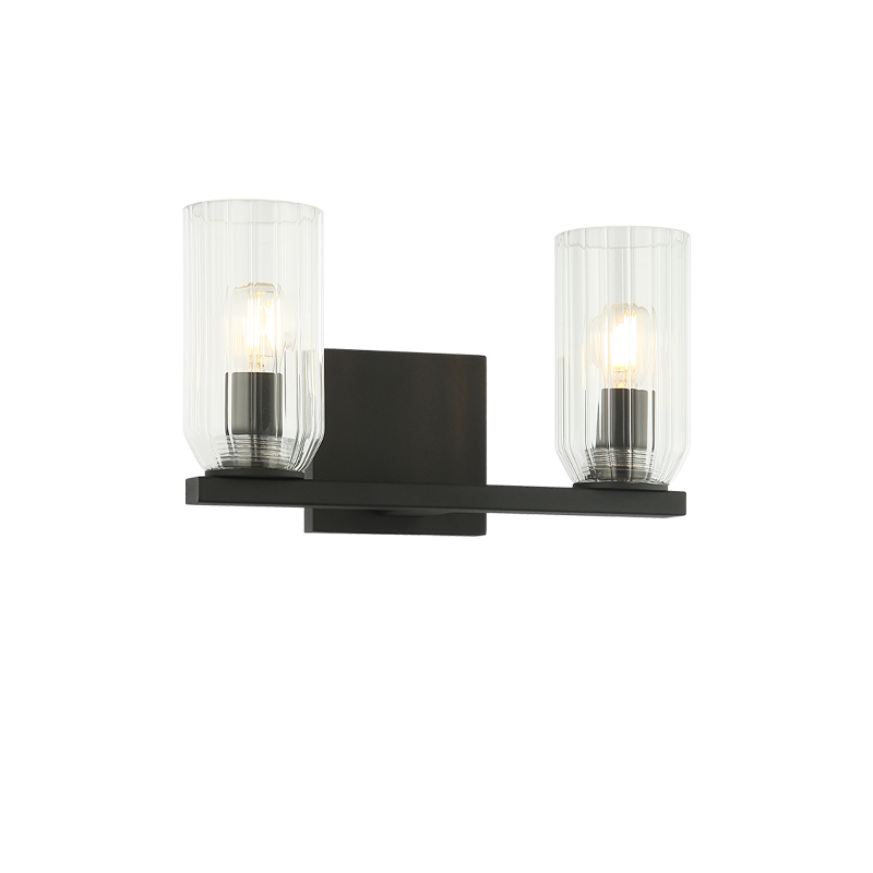 Matteo Lighting Westlock 12" 2-Light Bath Vanity Light in Matte Black (W34002MB)