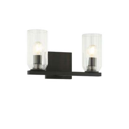 Matteo Lighting Westlock 12" 2-Light Bath Vanity Light in Matte Black (W34002MB)