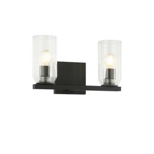Matteo Lighting Westlock 12" 2-Light Bath Vanity Light in Matte Black (W34002MB)