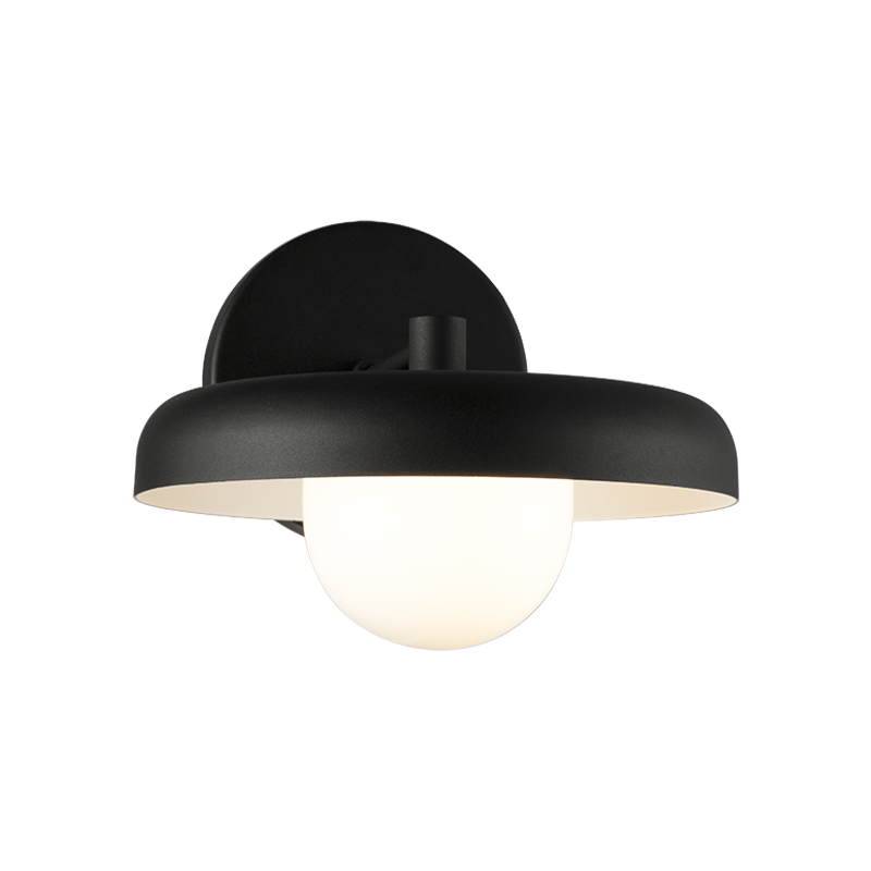 Matteo Lighting Creston 8" Wall Sconce in Matte Black (W34401MBOP)