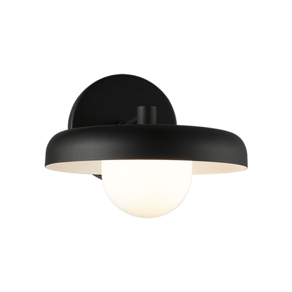 Matteo Lighting Creston 8" Wall Sconce in Matte Black (W34401MBOP)