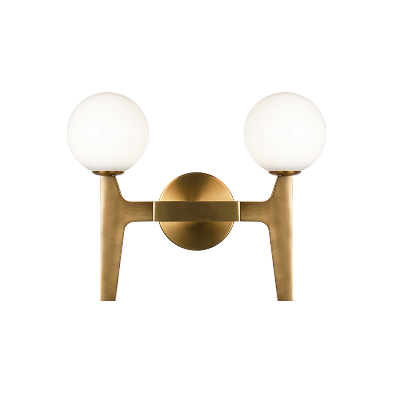 Matteo Lighting Scriben 15" 2-Light Bath Vanity Light in Aged Gold Brass (W34902AGOP)