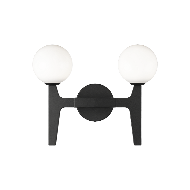 Matteo Lighting Scriben 15" 2-Light Bath Vanity Light in Matte Black (W34902MBOP)