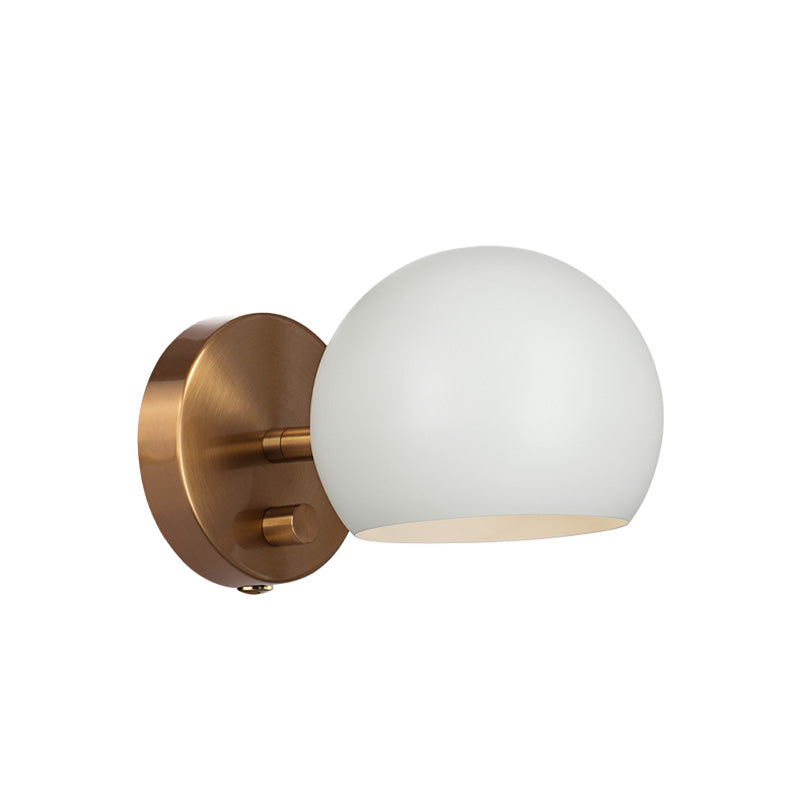 Matteo Lighting Orb 6" Wall Sconce in Matte White + Aged Gold Brass (W31701MWAG) – alternate view