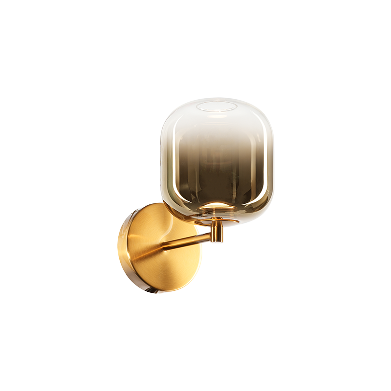 Matteo Lighting Refrax 9" LED Wall Sconce in Aged Gold Brass + Gold Glass (W37401AGAG)