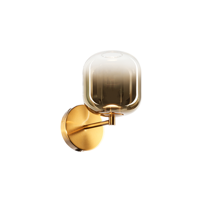 Matteo Lighting Refrax 9" LED Wall Sconce in Aged Gold Brass + Gold Glass (W37401AGAG)