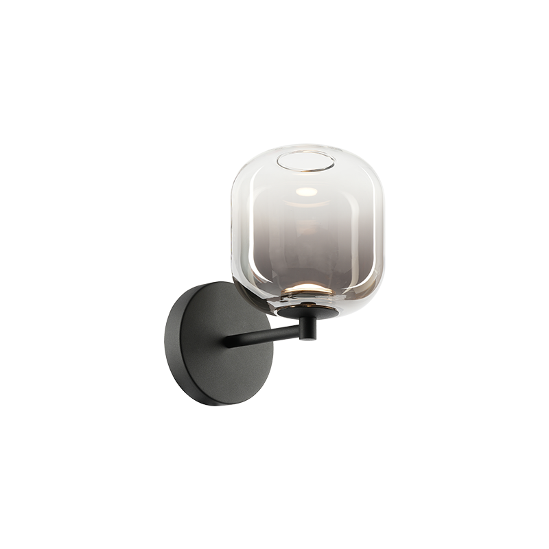Matteo Lighting Refrax 9" LED Wall Sconce in Matte Black + Smoke Glass (W37401MBSM)