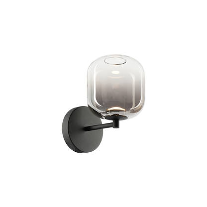 Matteo Lighting Refrax 9" LED Wall Sconce in Matte Black + Smoke Glass (W37401MBSM)