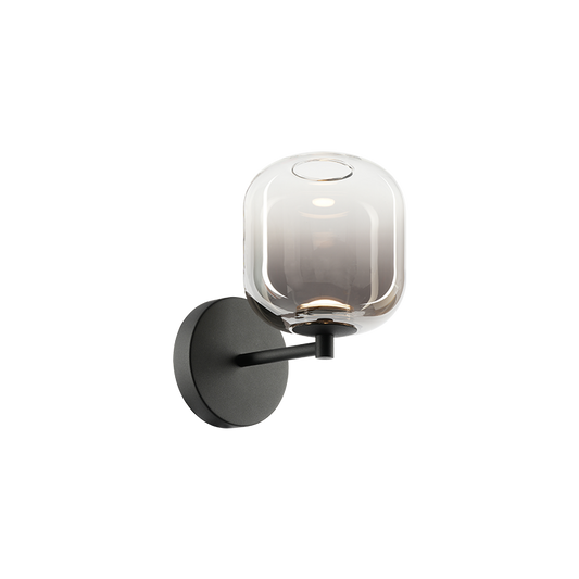 Matteo Lighting Refrax 9" LED Wall Sconce in Matte Black + Smoke Glass (W37401MBSM)