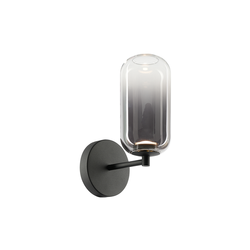 Matteo Lighting Refrax 11" LED Wall Sconce in Matte Black + Smoke Glass (W37411MBSM)