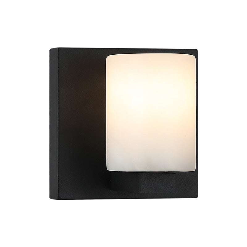 Matteo Lighting Lindy 5" Alabaster Wall Sconce in Matte Black (W42901MB)