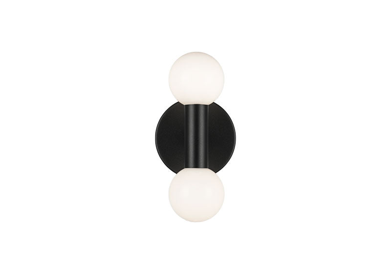 Matteo Lighting Interstellar 10" 2-Light Wall Sconce in Matte Black (W44102MBOP)