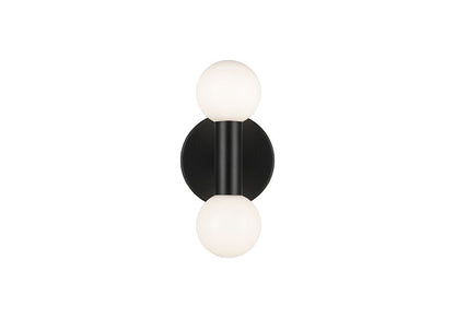 Matteo Lighting Interstellar 10" 2-Light Wall Sconce in Matte Black (W44102MBOP)