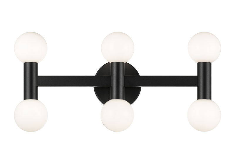 Matteo Lighting Interstellar 20" 6-Light Wall Sconce in Matte Black (W44106MBOP)