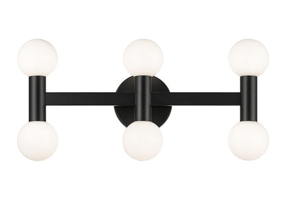 Matteo Lighting Interstellar 20" 6-Light Wall Sconce in Matte Black (W44106MBOP)