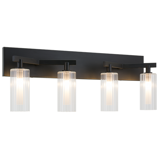 Matteo Lighting Kristof 4-Light Wall Sconce in Black, 27.5"W (W60804BK)