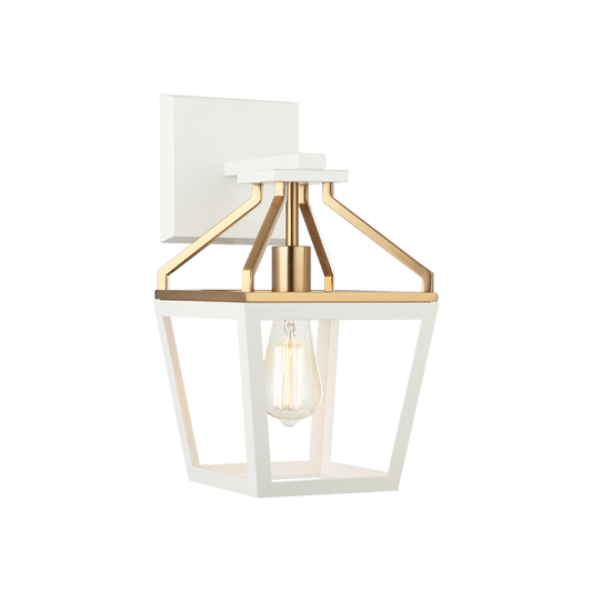 Matteo Lighting Mavonshire 14" Wall Sconce in White + Aged Gold Brass (W67001WHAG)