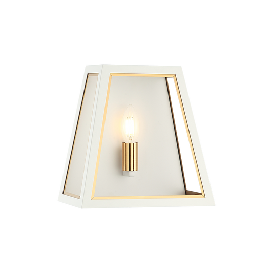 Matteo Lighting Rosalie 1-Light Wall Sconce in White + Aged Gold Brass, 10"W (W72101WHAG)